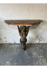 Antique Carved Wooden Angel Console Table