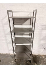 5-Shelf Grey Metal Bookshelf