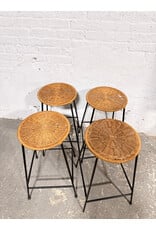 Modern Woven Wicker Counter Height Stool