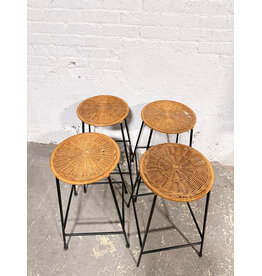 Modern Woven Wicker Counter Height Stool