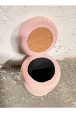 Modern Soft Pink Ottoman/Footstool with Storage