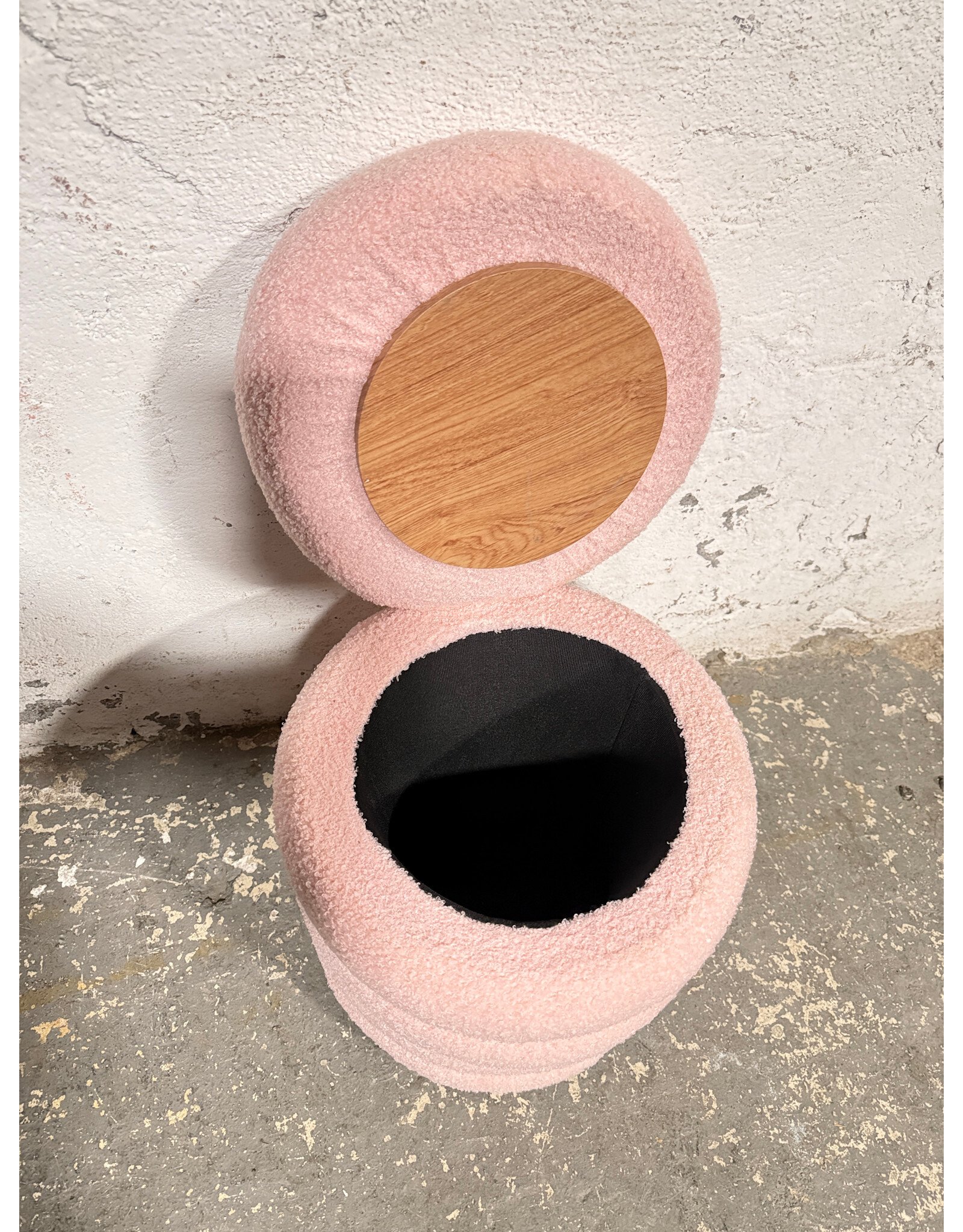 Modern Soft Pink Ottoman/Footstool with Storage