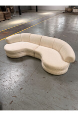 1980s Post-Modern Kagan Style 2 Piece Curved Sectional Sofa