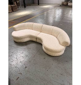 1980s Post-Modern Kagan Style 2 Piece Curved Sectional Sofa