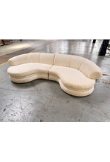 1980s Post-Modern Kagan Style 2 Piece Curved Sectional Sofa