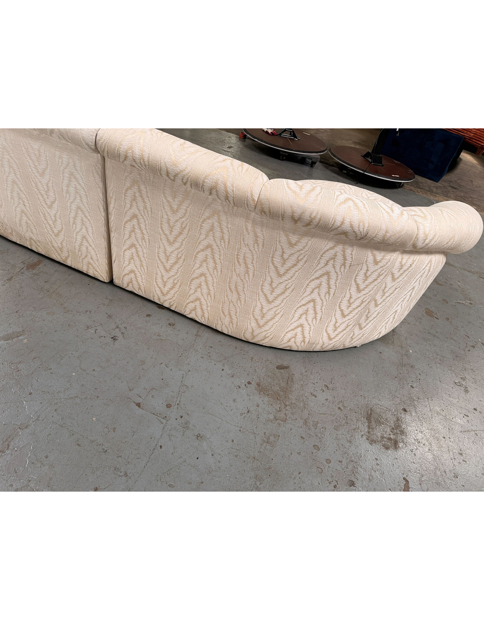 1980s Post-Modern Kagan Style 2 Piece Curved Sectional Sofa