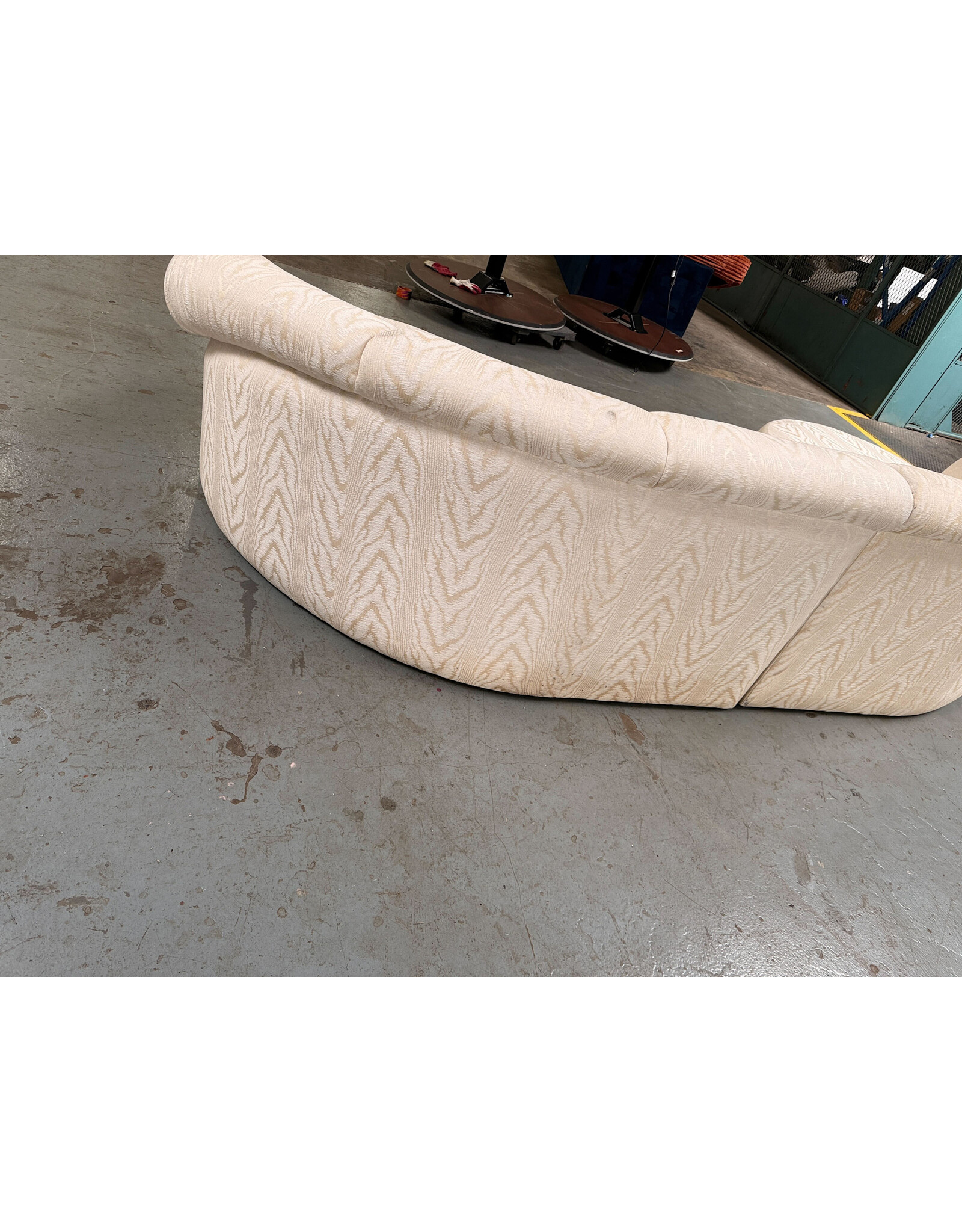 1980s Post-Modern Kagan Style 2 Piece Curved Sectional Sofa