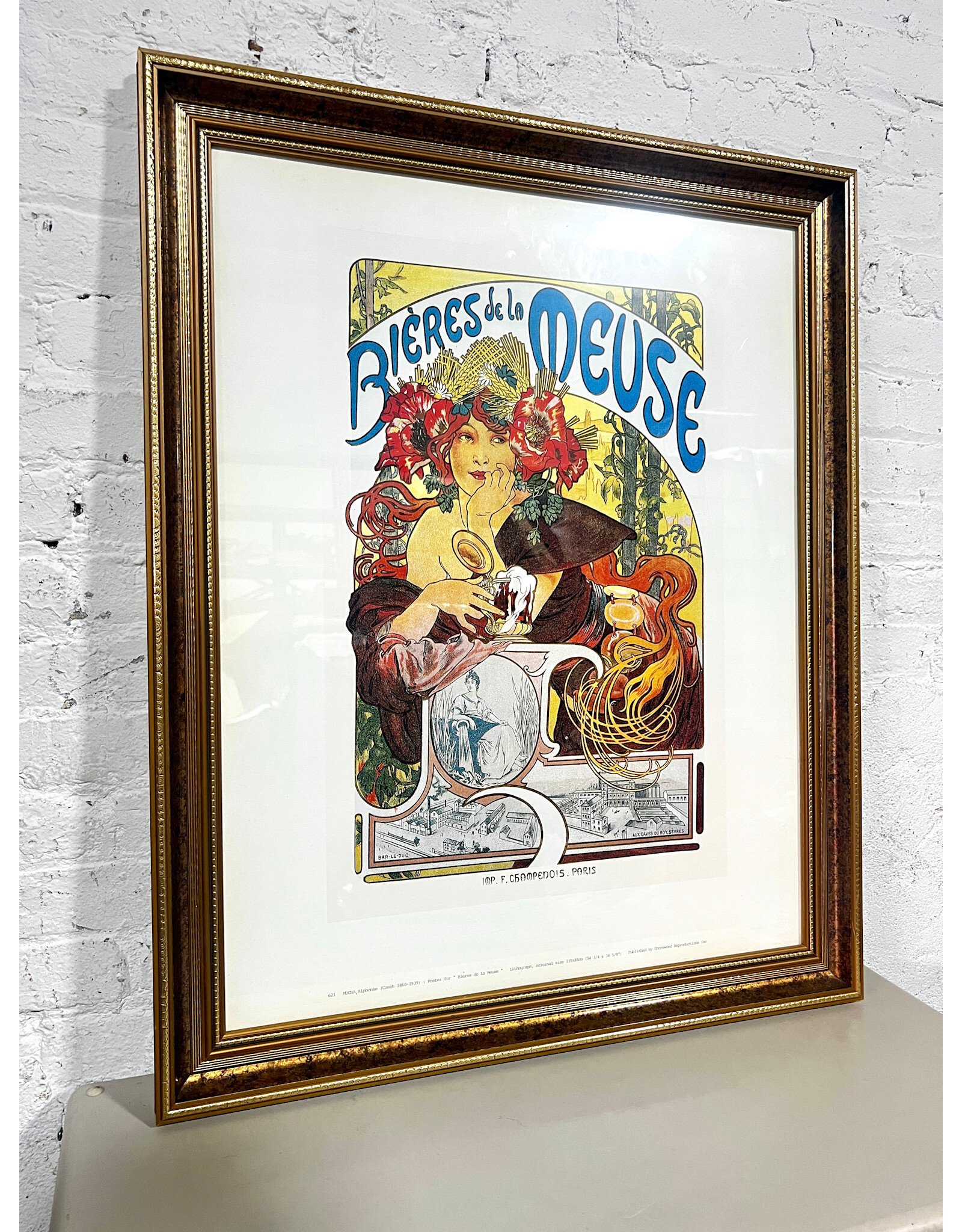 Bieres de la Meuse by Alphonse Mucha, framed print