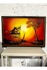 House on a Lake, framed painting