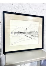 Framed Drawing of a Building, sgnd Ainsley Brewin