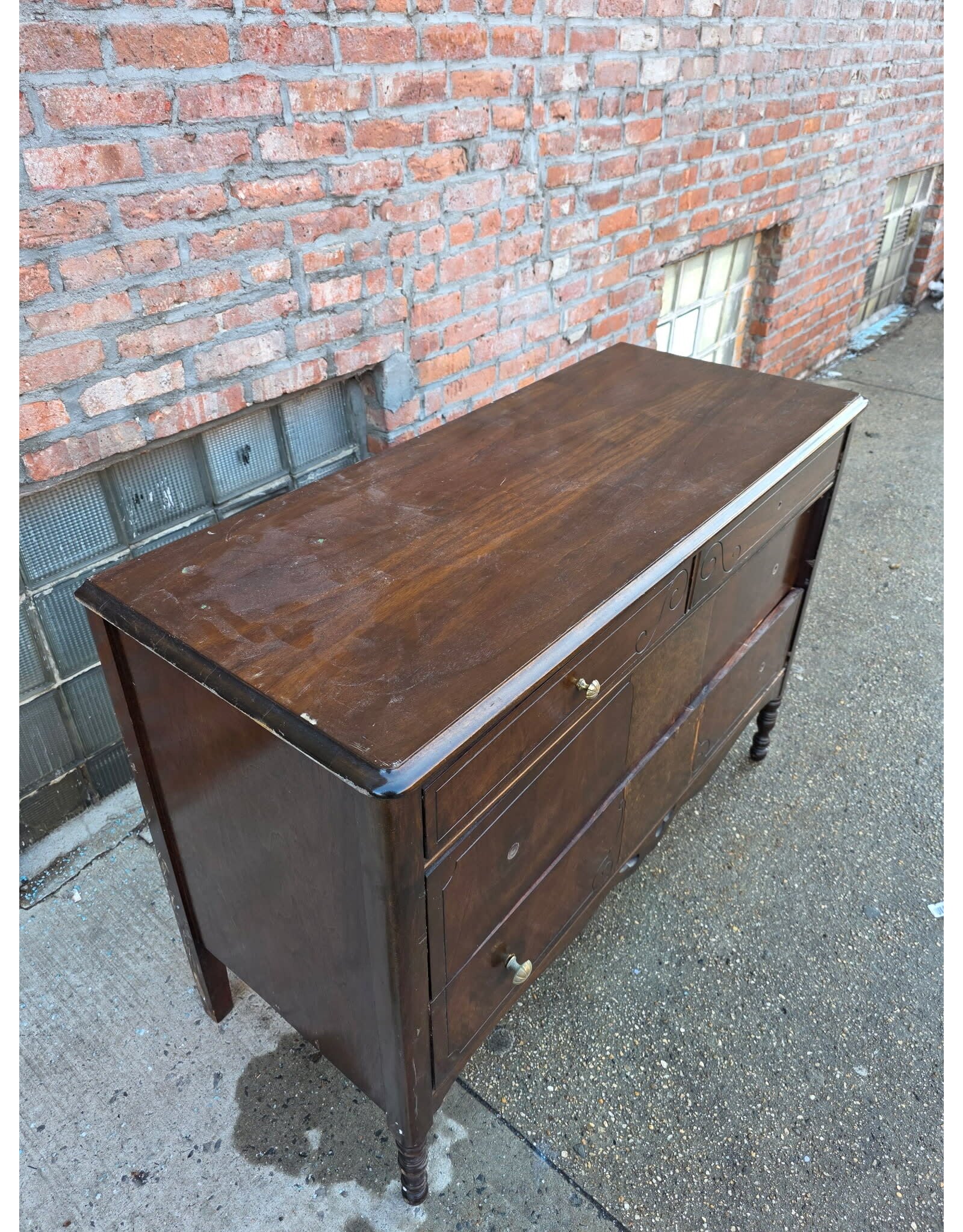 Antique Wooden 4-Drawer Dresser