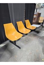 MCM Curry Fiberglass Krueger Metal Products 3 Seat Bench with Side Table