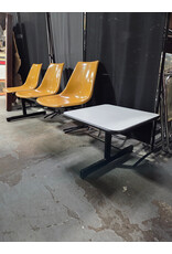 MCM Curry Fiberglass Krueger Metal Products 3 Seat Bench with Side Table