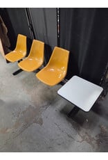 MCM Curry Fiberglass Krueger Metal Products 3 Seat Bench with Side Table