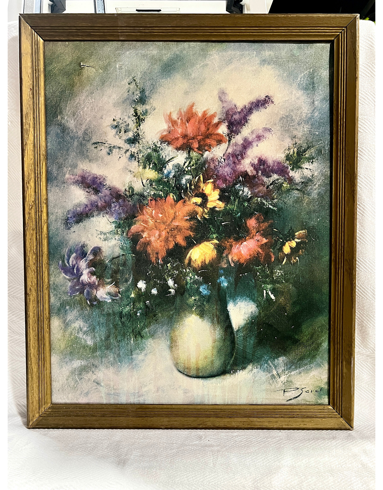 Sunflower by Pierre Sorel, framed print on canvas