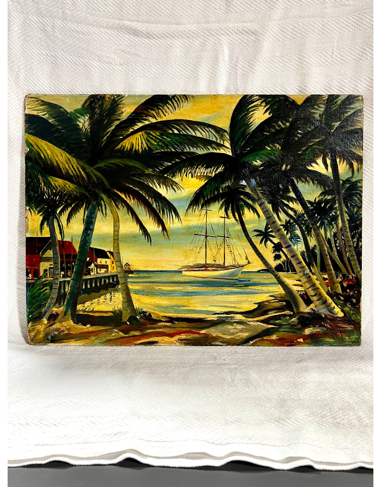 Tropical View, oil on board