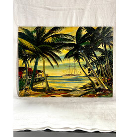 Tropical View, oil on board