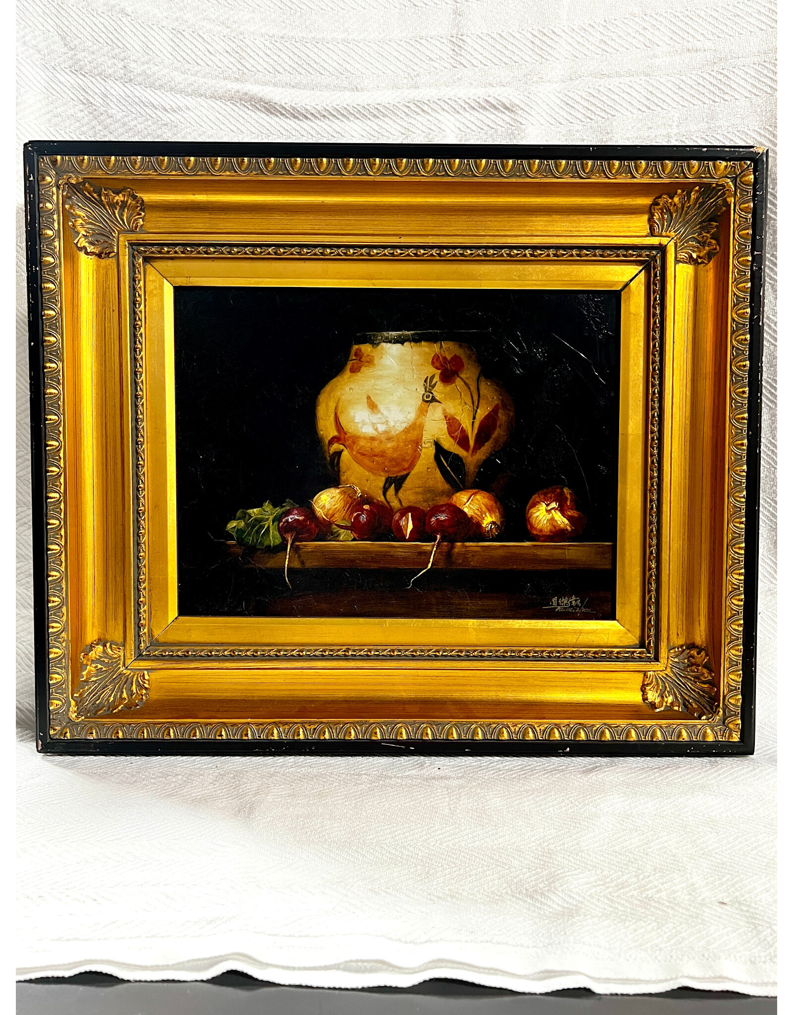 Zia Pot with Onions, framed print, sgnd Jie Wie Zhou, 29/150