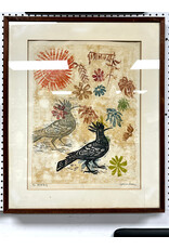 Bird Song, framed woodblock print, sgnd AMER, 2/10