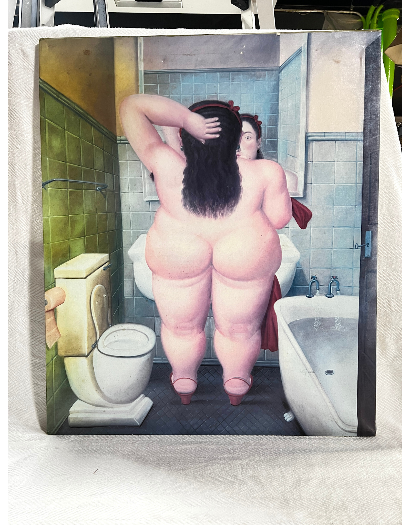The Bath by Fernando Botero, print on canvas
