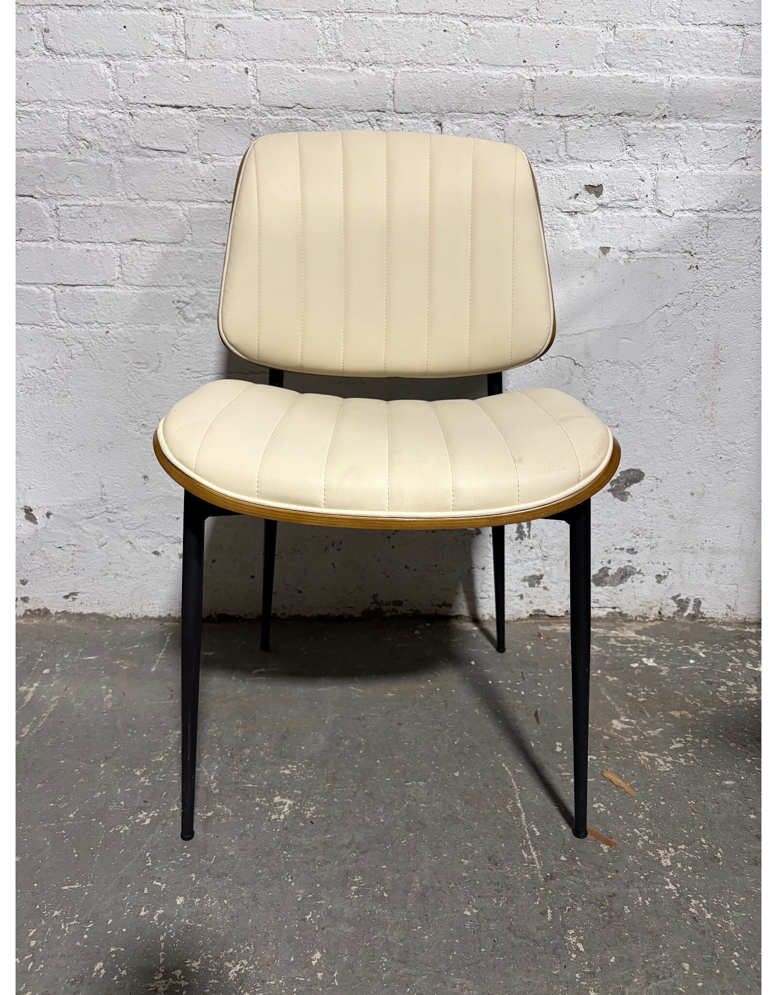 Modern Faux Leather and Wood Dining Chair