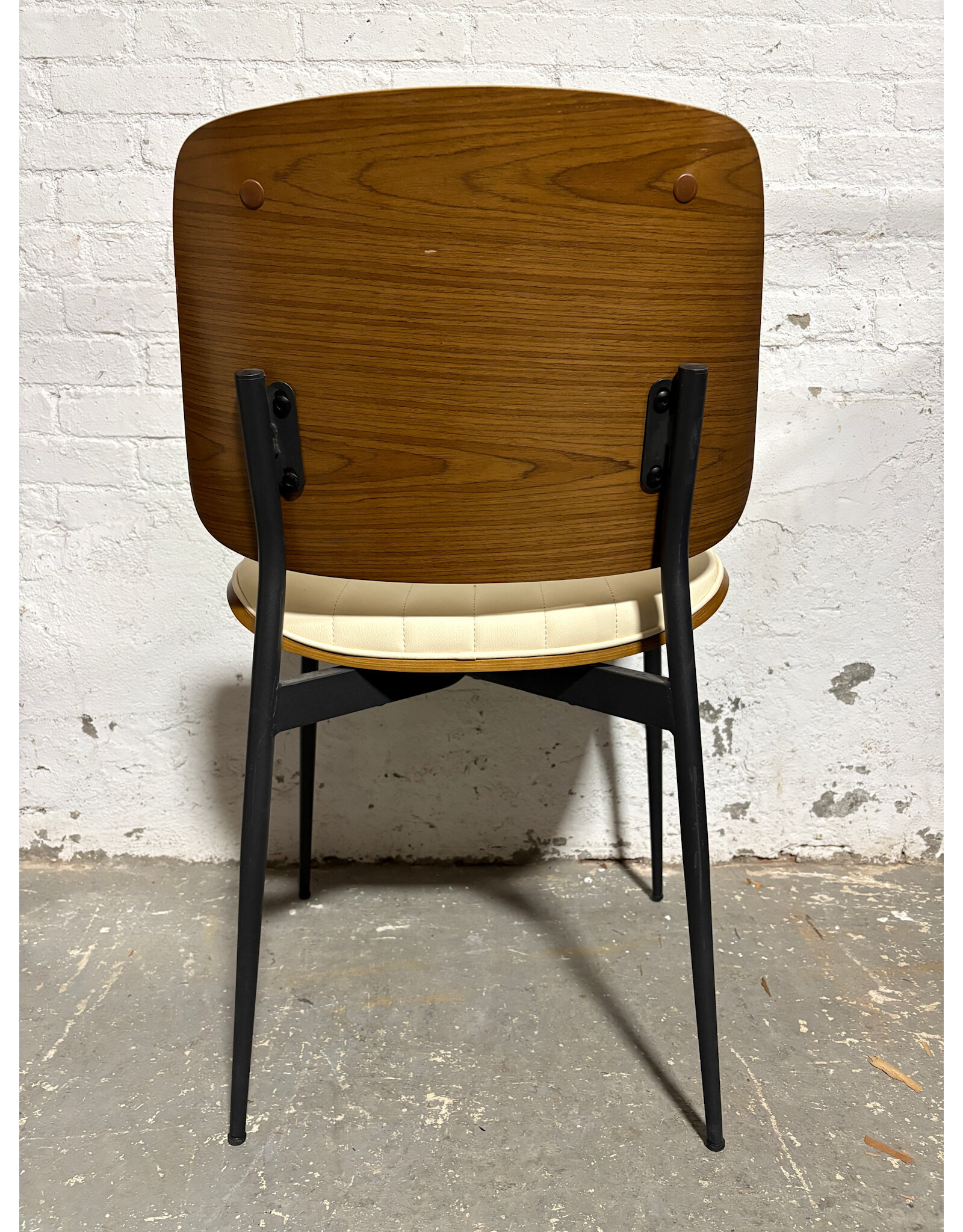 Modern Faux Leather and Wood Dining Chair