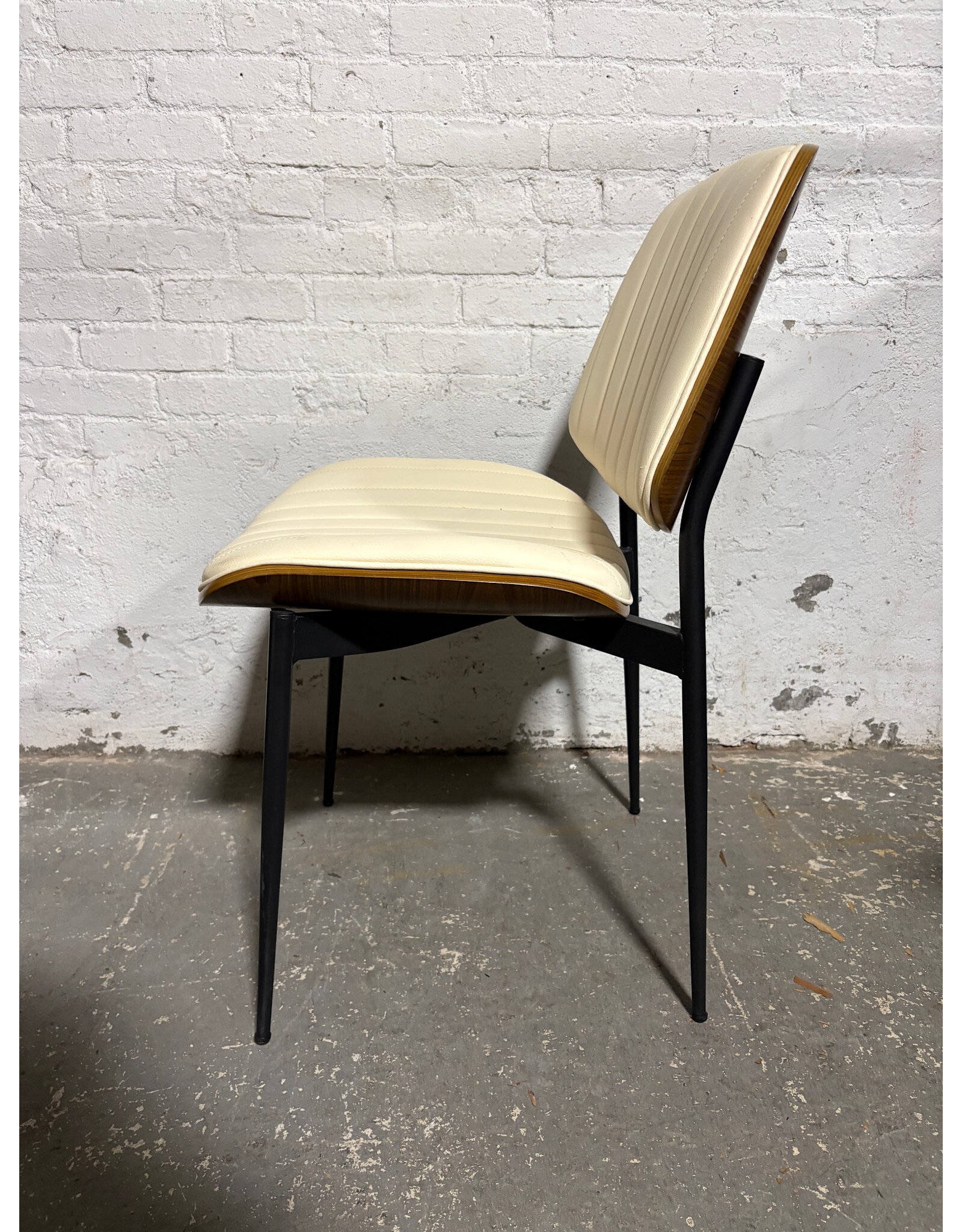 Modern Faux Leather and Wood Dining Chair