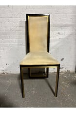 Hollywood Regency Velvet and Gold Chrome Dining Chair