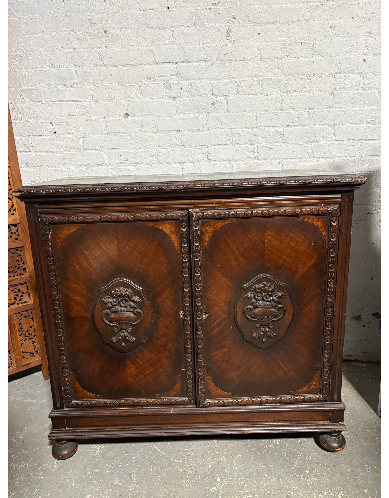 Antique Neo Classical Wooden Buffet Cabinet