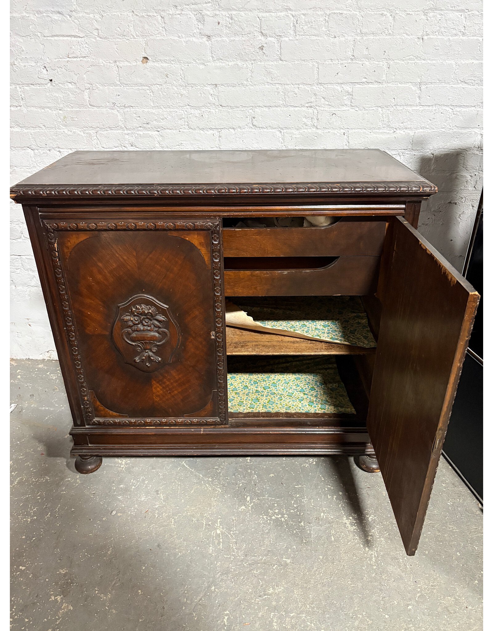 Antique Neo Classical Wooden Buffet Cabinet