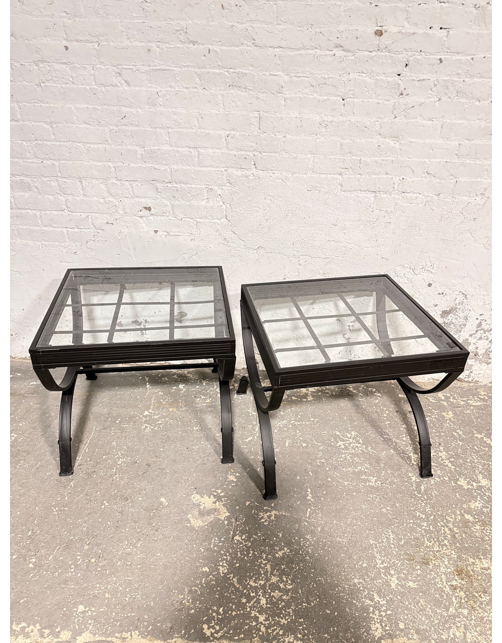 Metal and Glass End Table