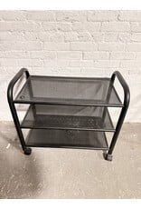 3-Tier Black Metal Storage Cart