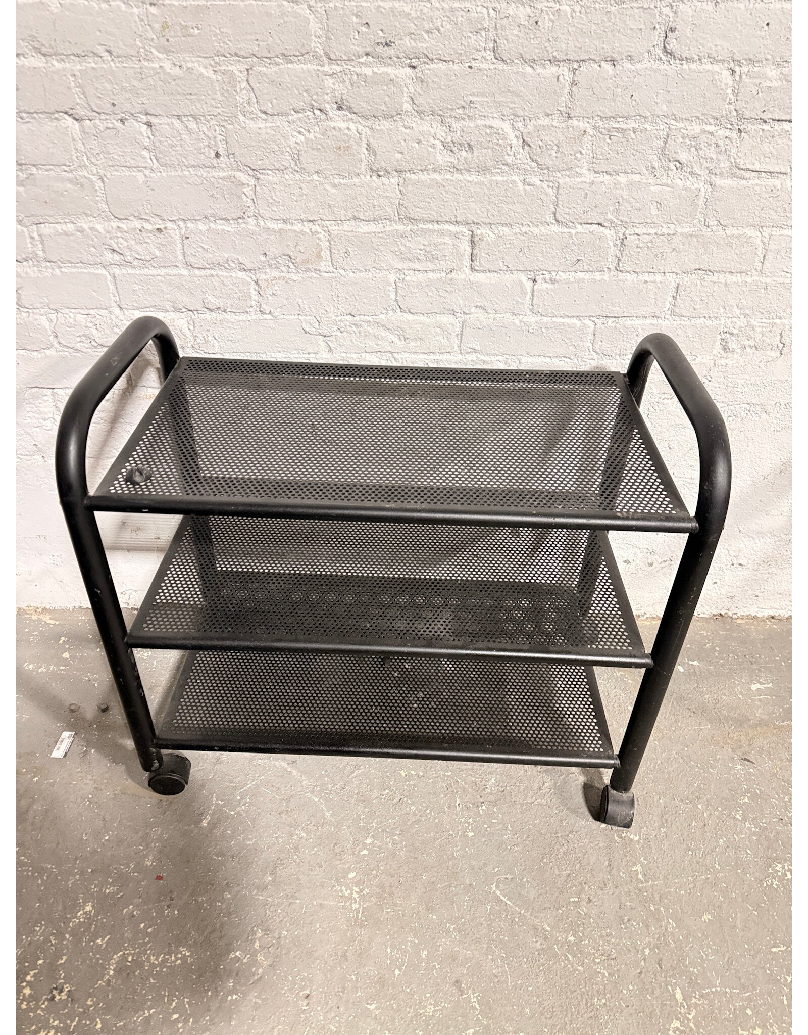 3-Tier Black Metal Storage Cart
