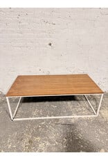 Modern Wood and Metal Base Coffee Table