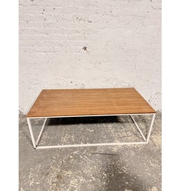 Modern Wood and Metal Base Coffee Table