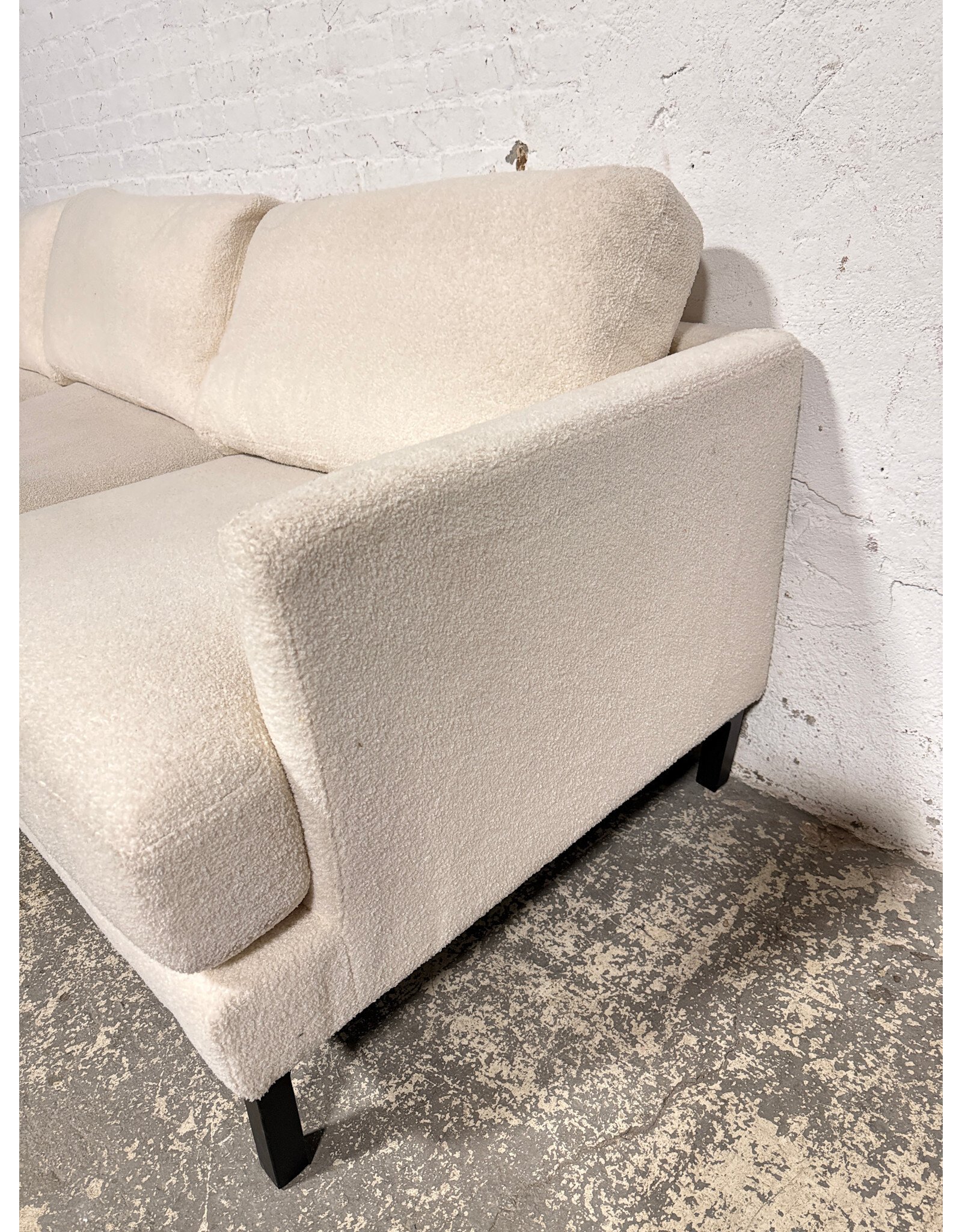 Modern White Boucle Sofa