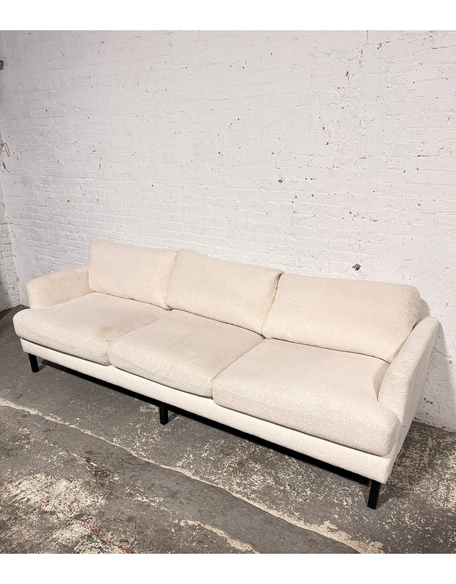 Modern White Boucle Sofa