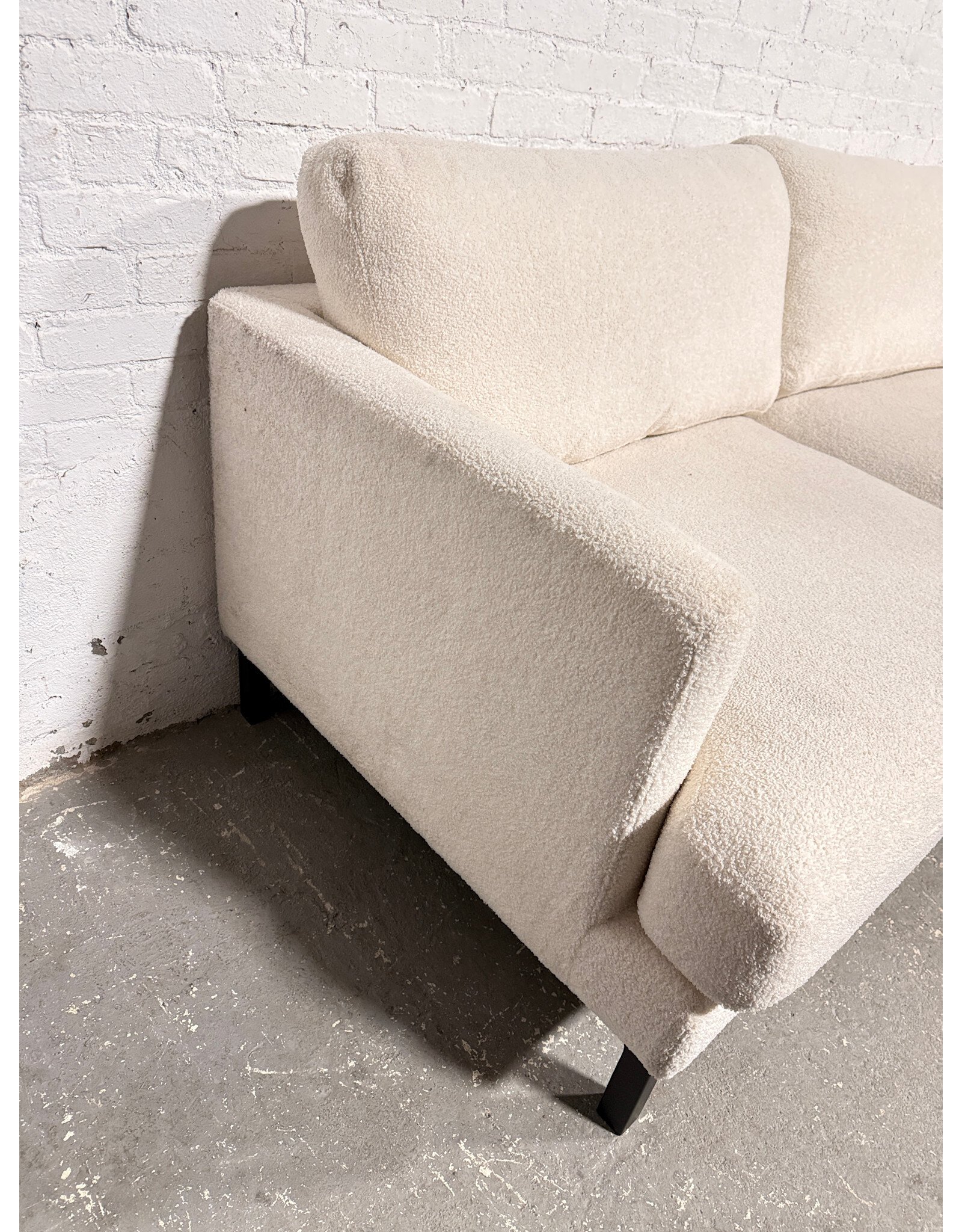 Modern White Boucle Sofa