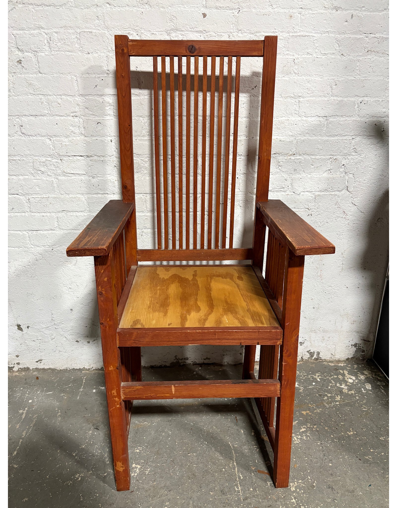 Wooden Frank Lloyd Wright Style Outdoor Armchair