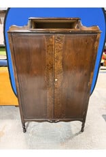 Burlwood Banded Art Deco 2-Section Chifferobe