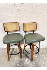Counter Height Swivel Stools with Cane Accent