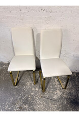 Montclair White & Gold Cantilever Side Chair