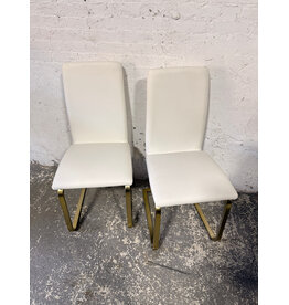 Montclair White & Gold Cantilever Side Chair
