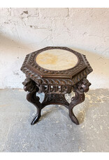 Vintage Carved Hardwood Stool/Plant Stand