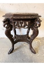 Vintage Carved Hardwood Stool/Plant Stand