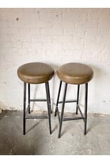Rick Hyde Round Frame Barstool with Leather Seat