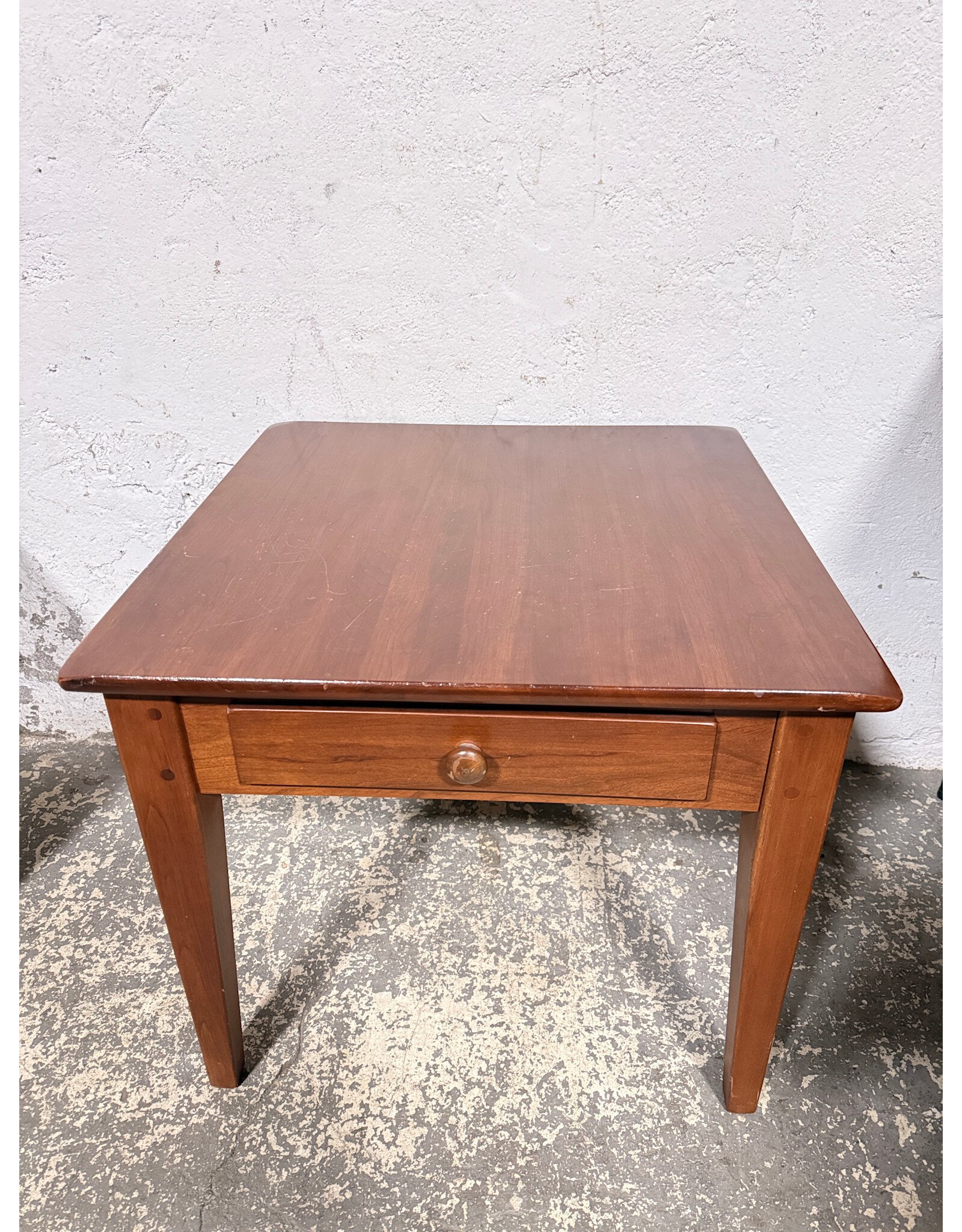 Small Table With Fluted Legs & Drawer