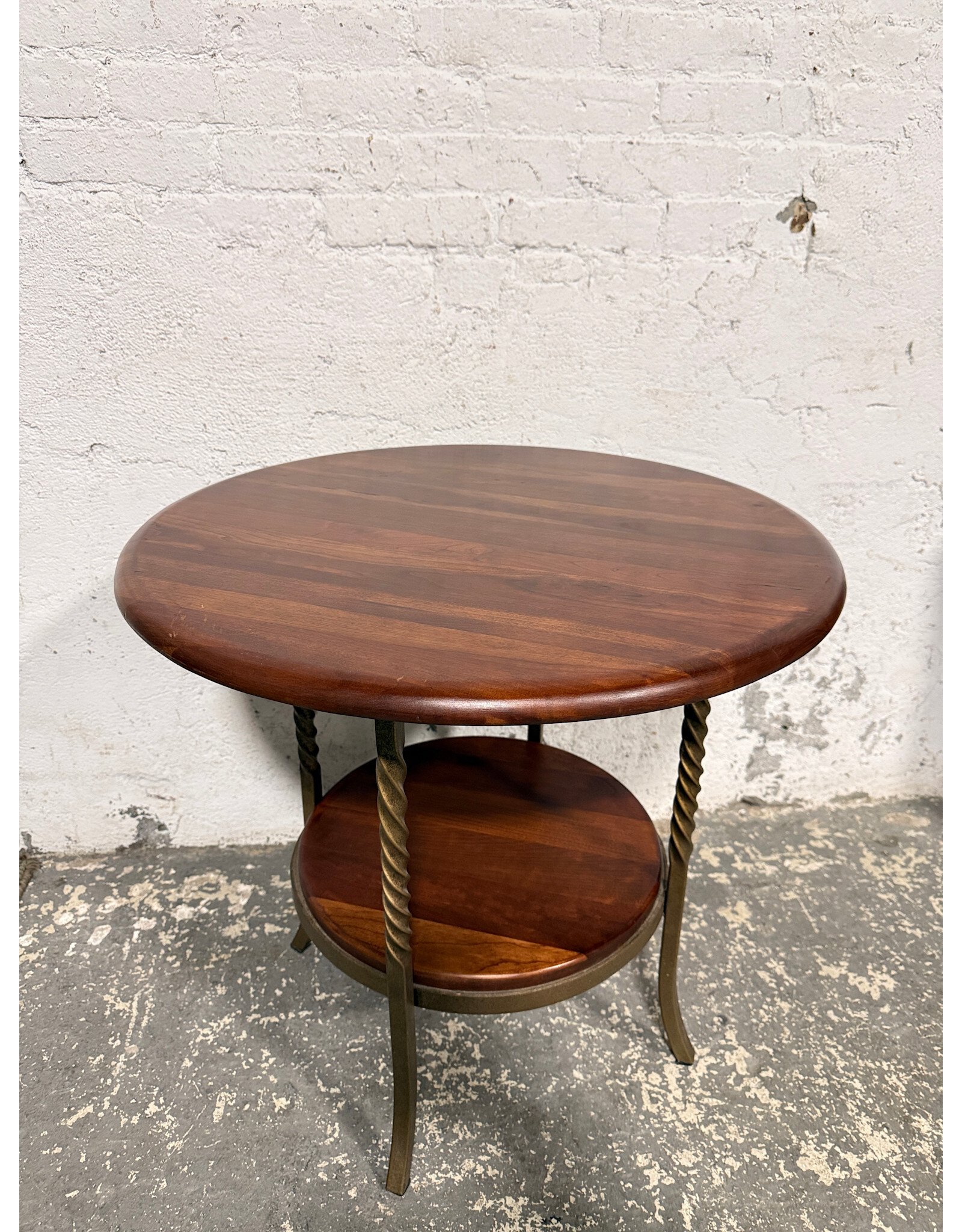 Cherry Accent Table with Twisted Legs