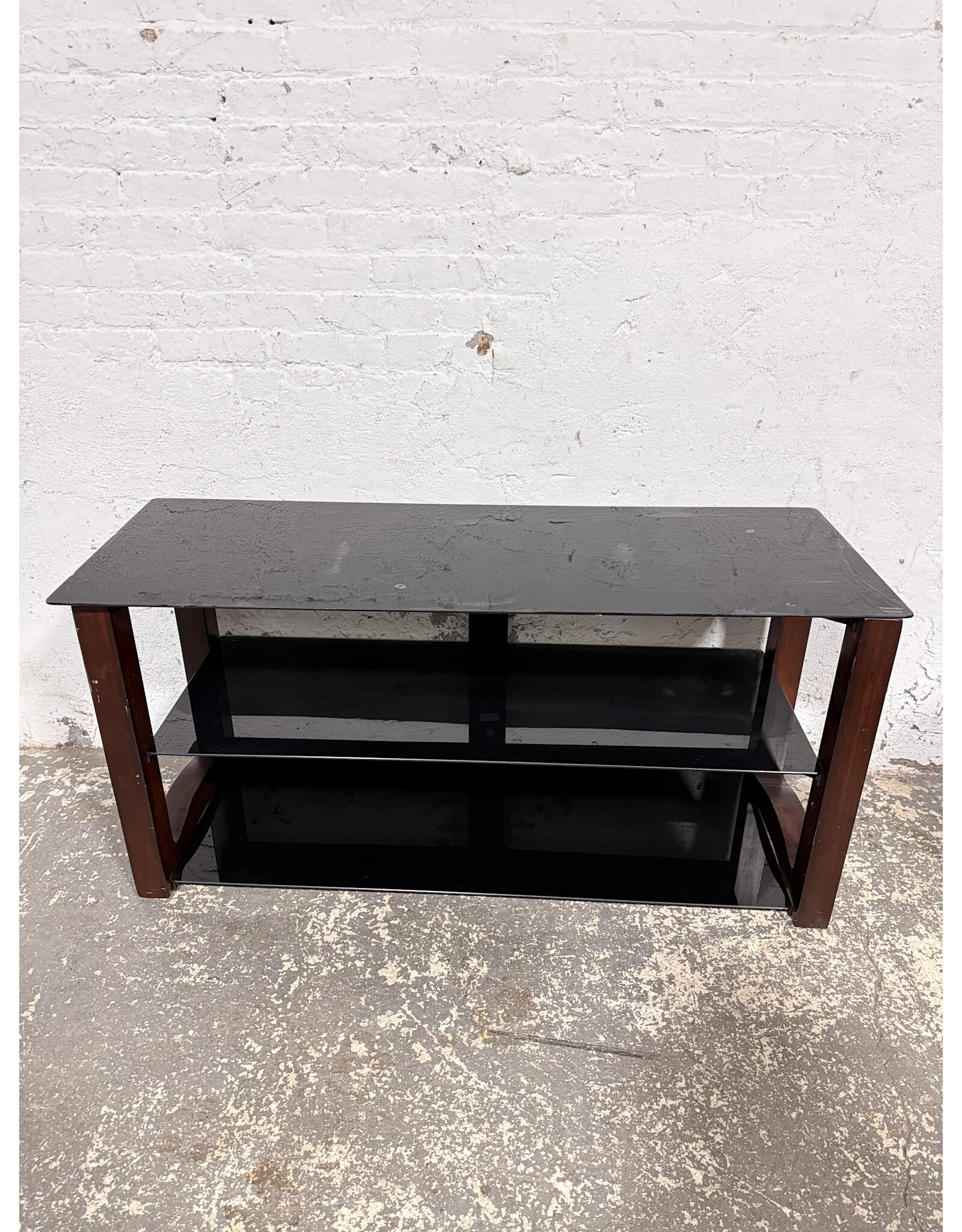 Black Tempered Glass TV Stand