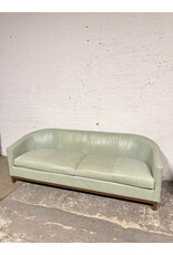Seafoam Curved Leather Sofa